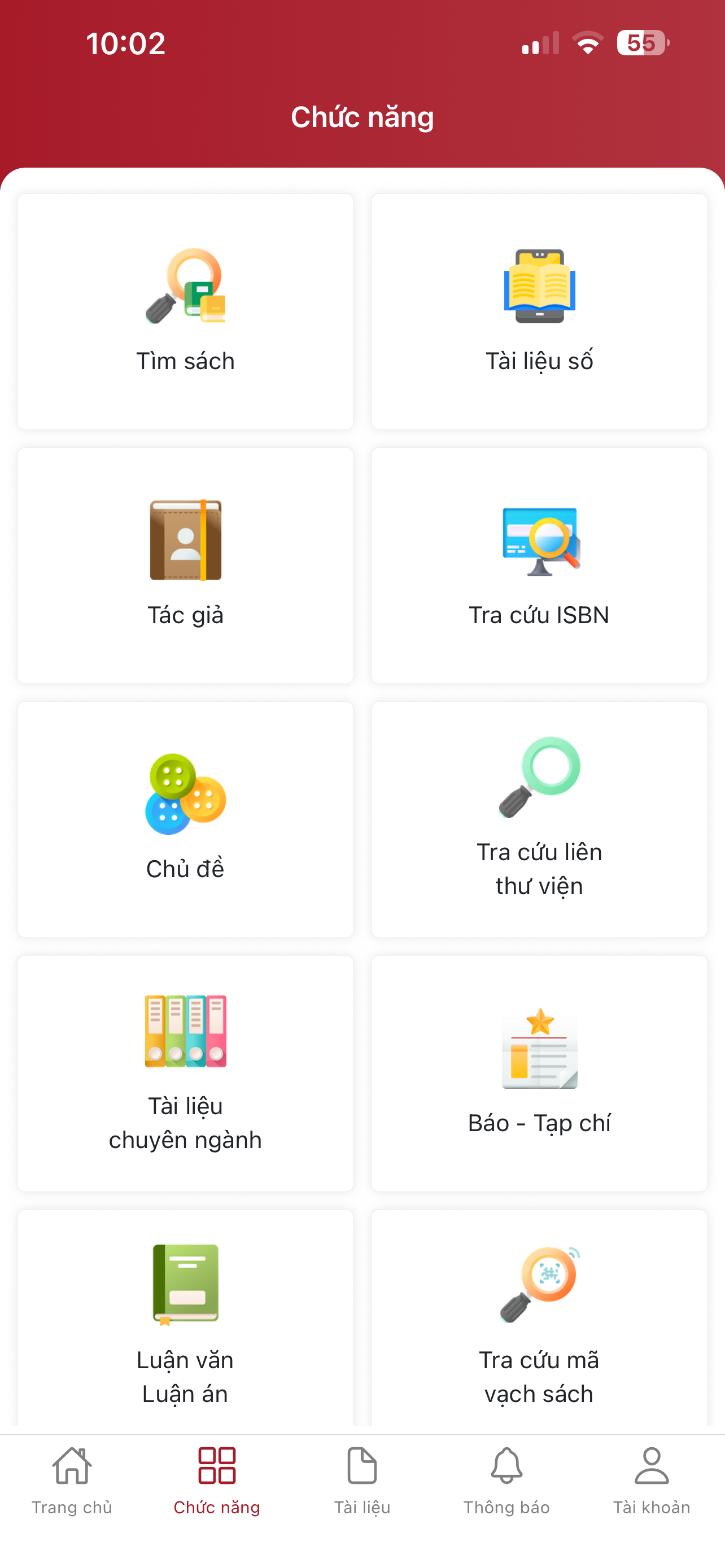 Màn hình ứng dụng